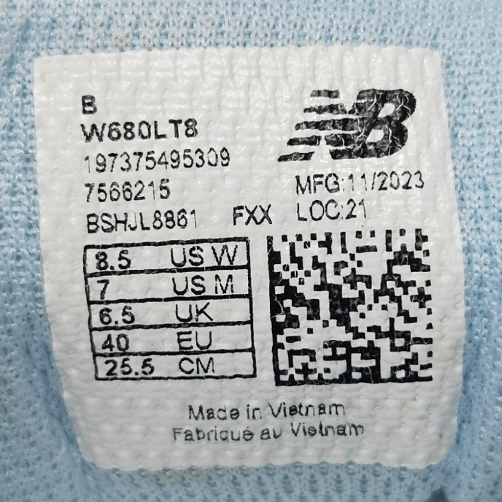 New Balance Fresh Foam 680v8‎ Running Shoes W680LT8 Light Blue Womens Size 8.5 - Picture 8 of 10